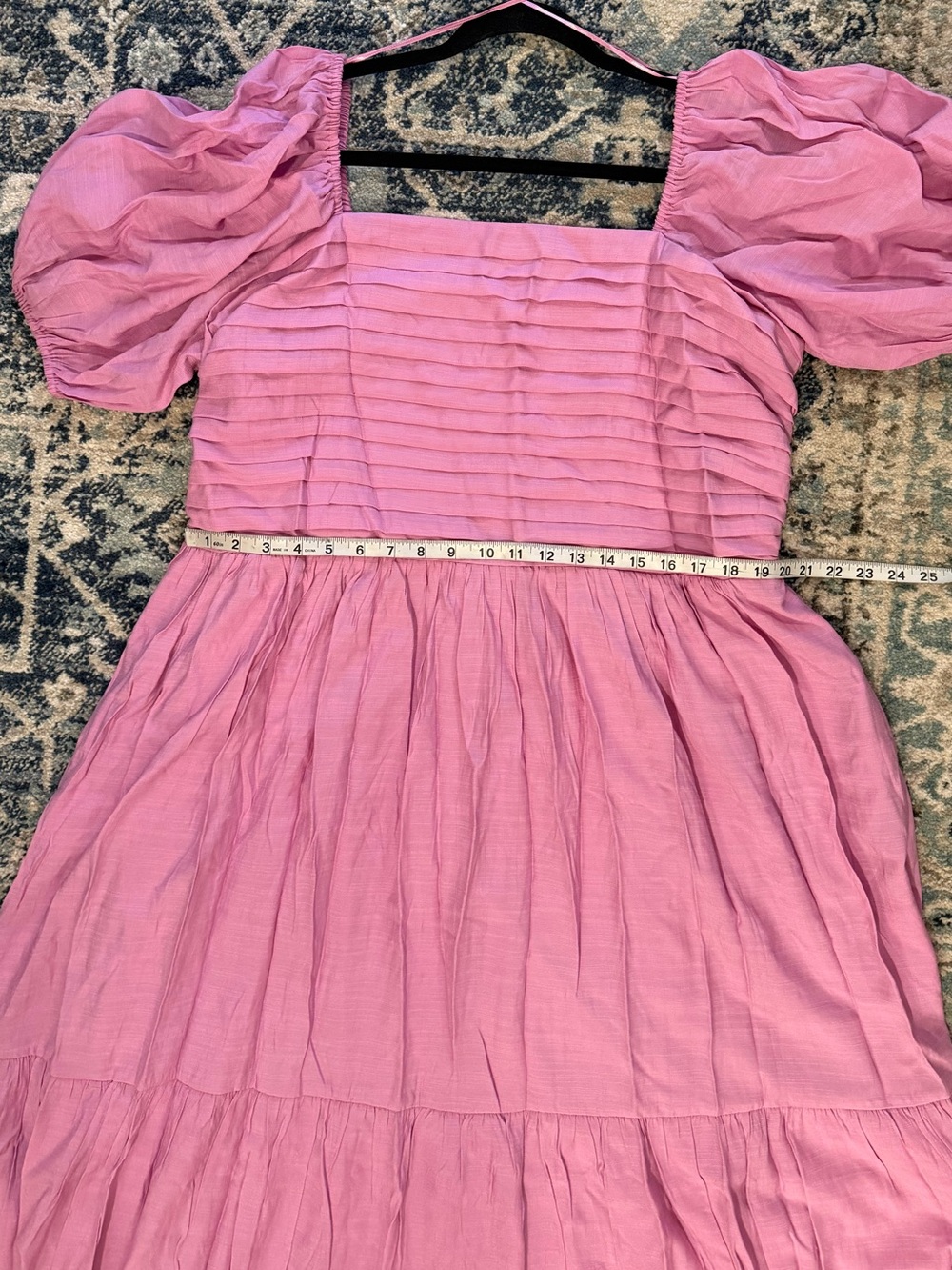 LC Lauren Conrad Plus Size Pink Pleated-Bodice Midi Dress Size 2X - Picture 11 of 12